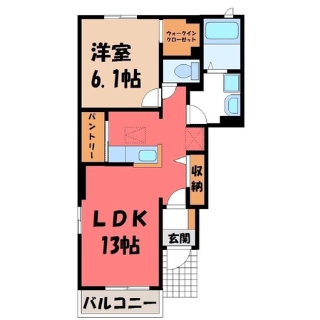 大平下駅 徒歩5分 1階の物件間取画像